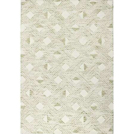 BASHIAN 5 ft. x 7 ft. 6 in. Verona Collection Contemporary 100 Percent Wool Hand Tufted Area Rug Ivy & Gold R130-IVGO-5X7.6-LC161